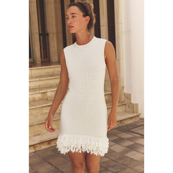 ZARA CHECK KNIT FRINGED DRESS - Picture 1 of 5